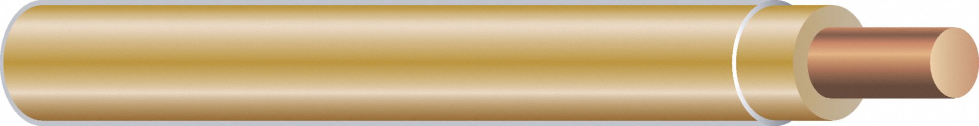 Building Wire: Copper, 12 AWG, 1 Conductors, Solid, Tan, 2, 500 ft Lg, THHN