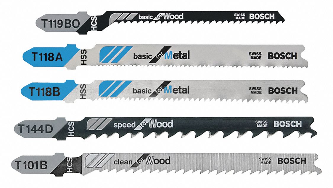 BOSCH, 10/11/14/17/4/20/6, Metal, Jig Saw Blade Set - 4WZ92|T500 - Grainger