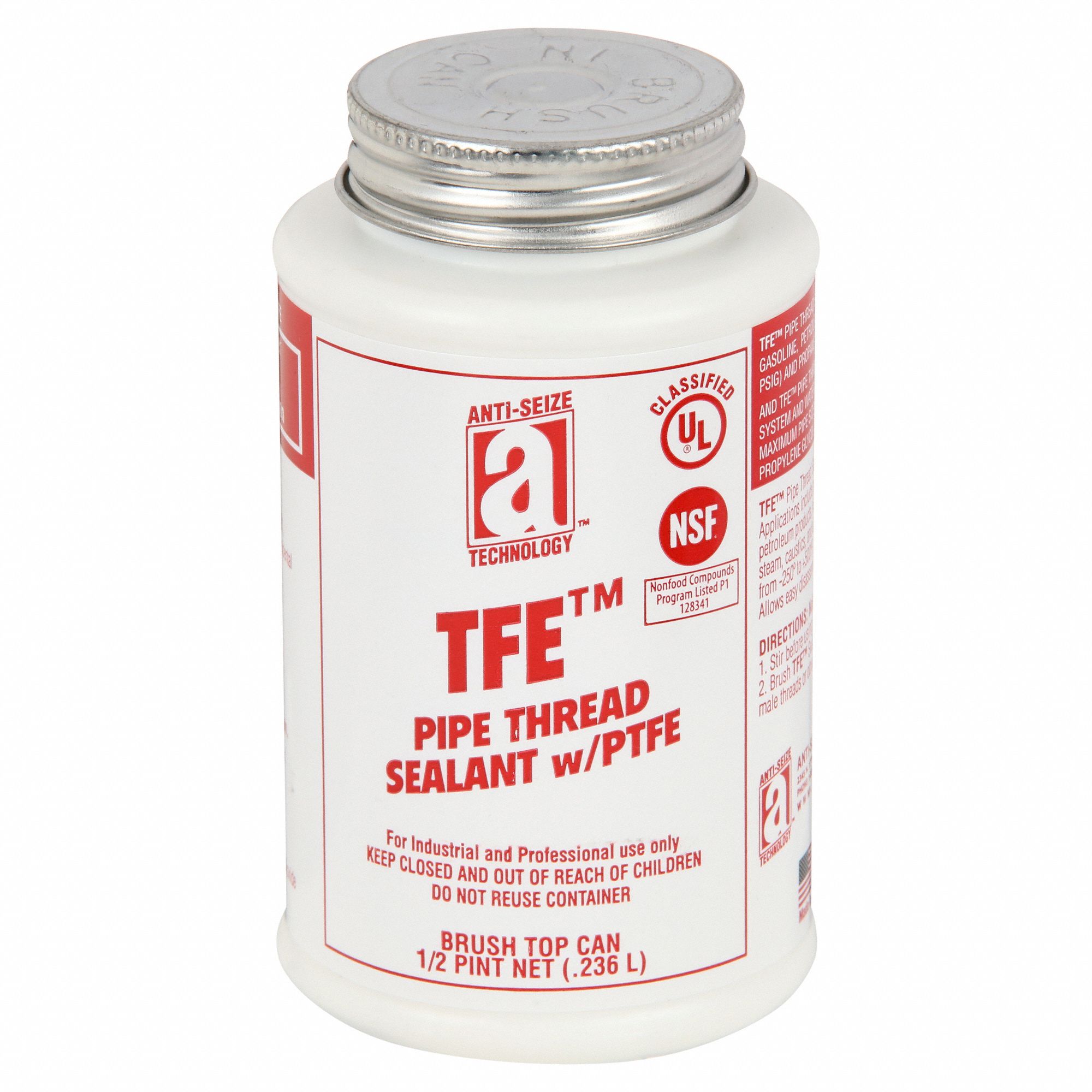 ANTISEIZE TECH, TFE, 9.6 fl oz, Pipe Thread Sealant 4X22214012