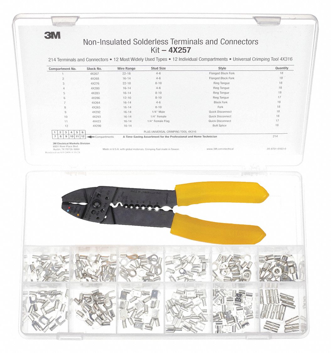 3M, Crimping Tool, Crimp Termination, Wire Terminal Kit - 4X257|G-100 ...