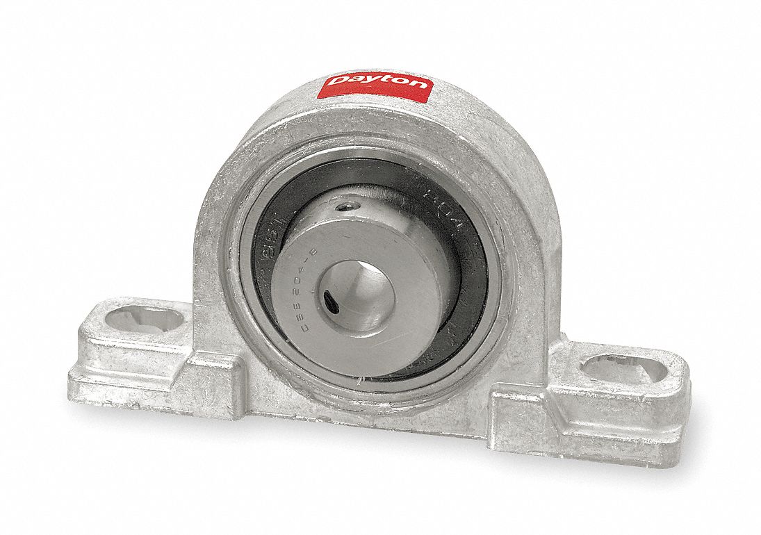 Pillow Block Bearing: 1 in Bore, Zinc Die Cast, Set Screws, 1 1/4 in Shaft Ht, 3, 500 RPM
