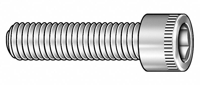 Socket Head Cap Screw: #5-40 Thread Size, 3/4 in Lg, Std, Plain, Stainless Steel, 18-8, 50 PK