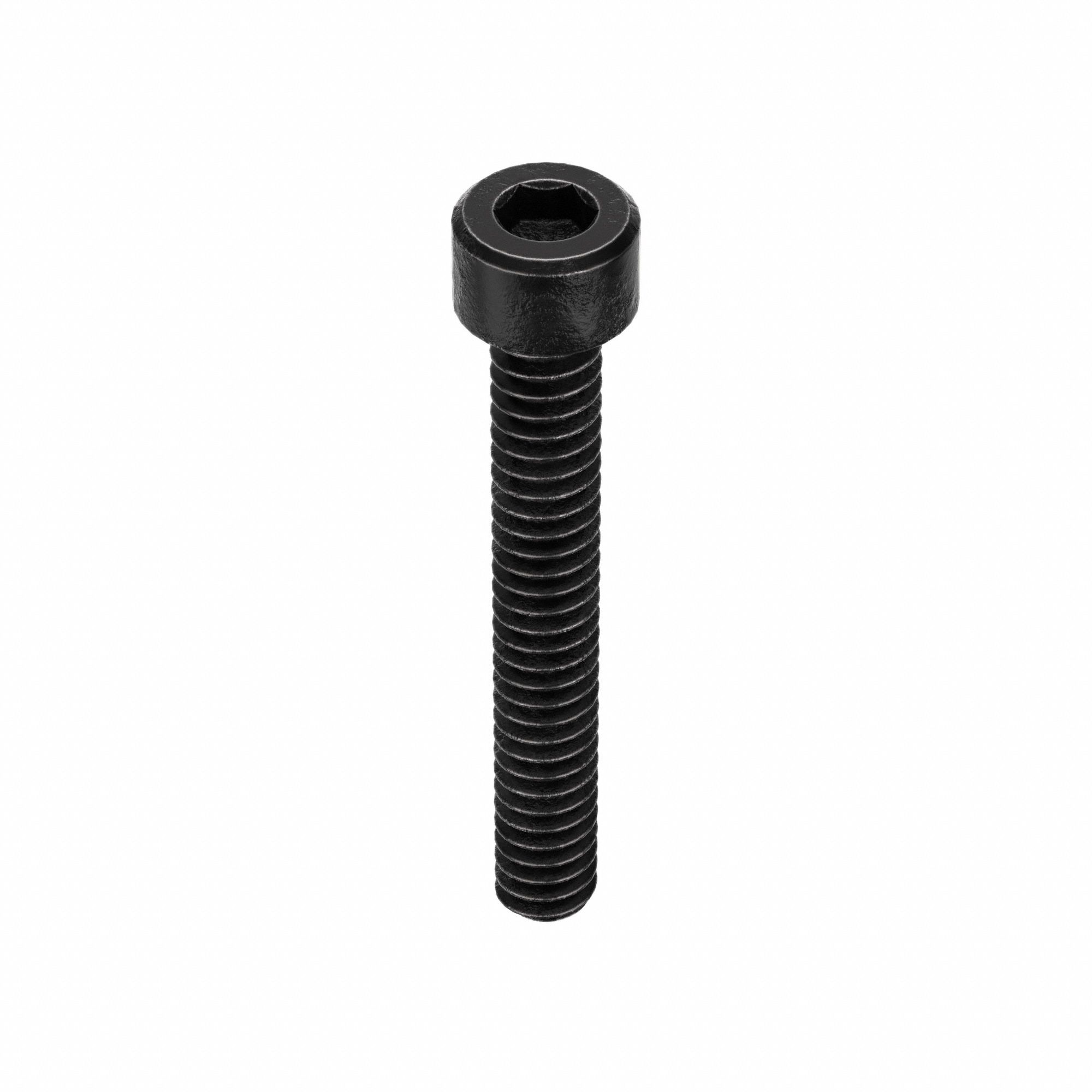 SOCKET HEAD CAP SCREW, #6-32 THREAD, 1 IN L, STD, BLACK OXIDE, STEEL, 0.138 IN HEAD H, 100 PK