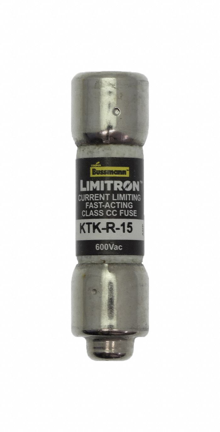 BUSSMANN, Fast Acting, 15 A, UL Class CC Fuse 4XC26KTKR15 Grainger
