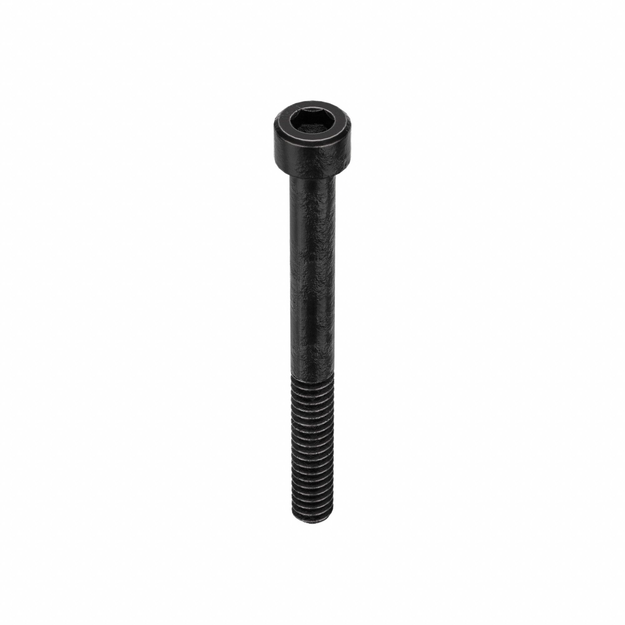 SOCKET HEAD CAP SCREW, #10-24 THREAD, 2 IN L, STD, BLACK OXIDE, STEEL, 0.19 IN HEAD H, 100 PK