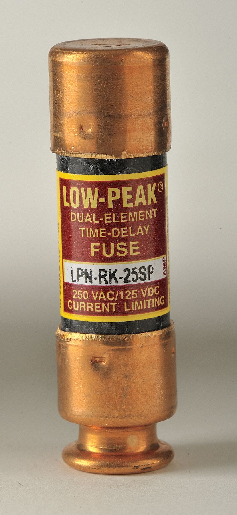 Fuse: Class RK1, LPN-RK-SP Series, Time-Delay, 25 A, 250 V AC, 125 V DC, Non-Indicating