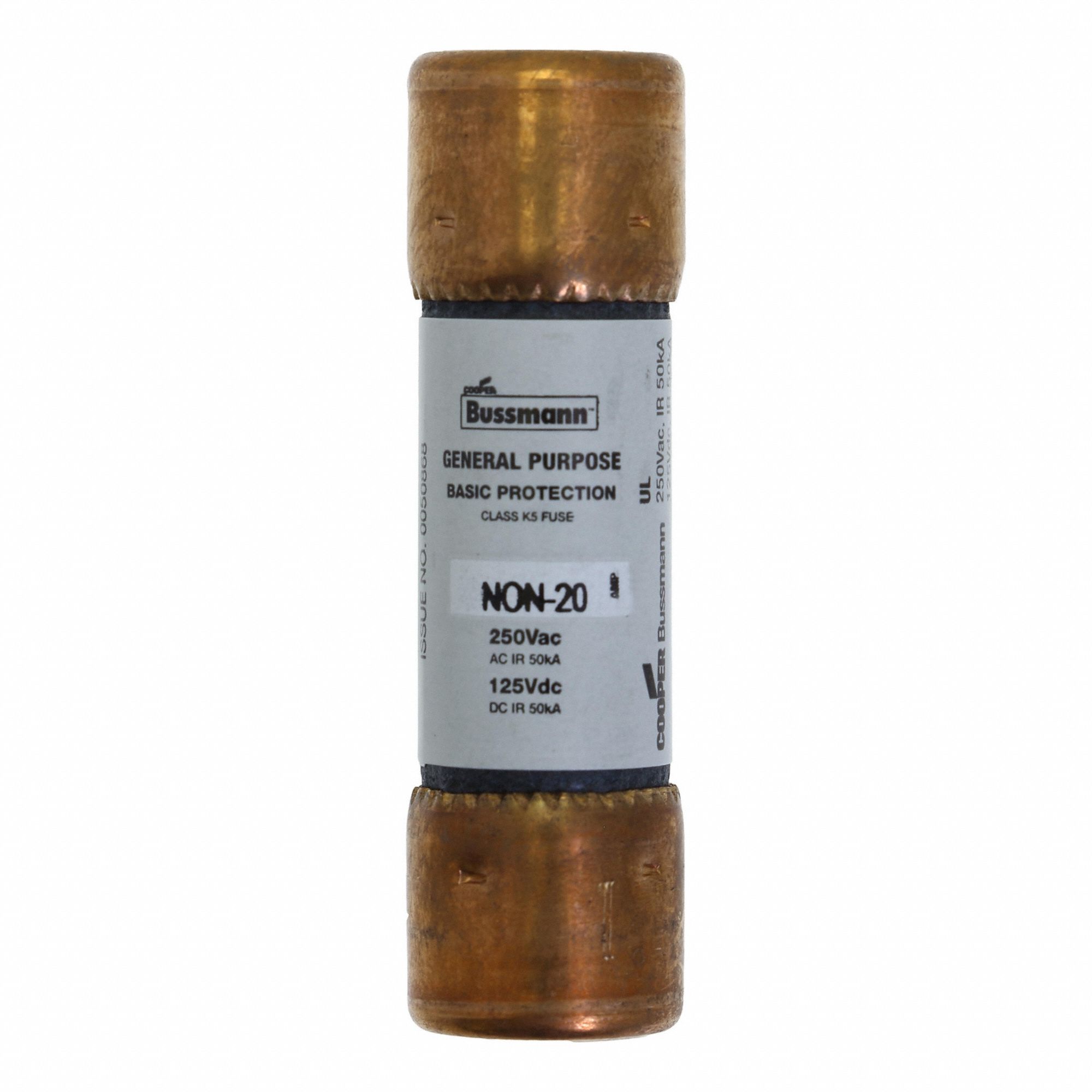 Fuse: Class K5, NON Series, Fast-Acting, 20 A, 250 V AC, 125 V DC, Non-Indicating