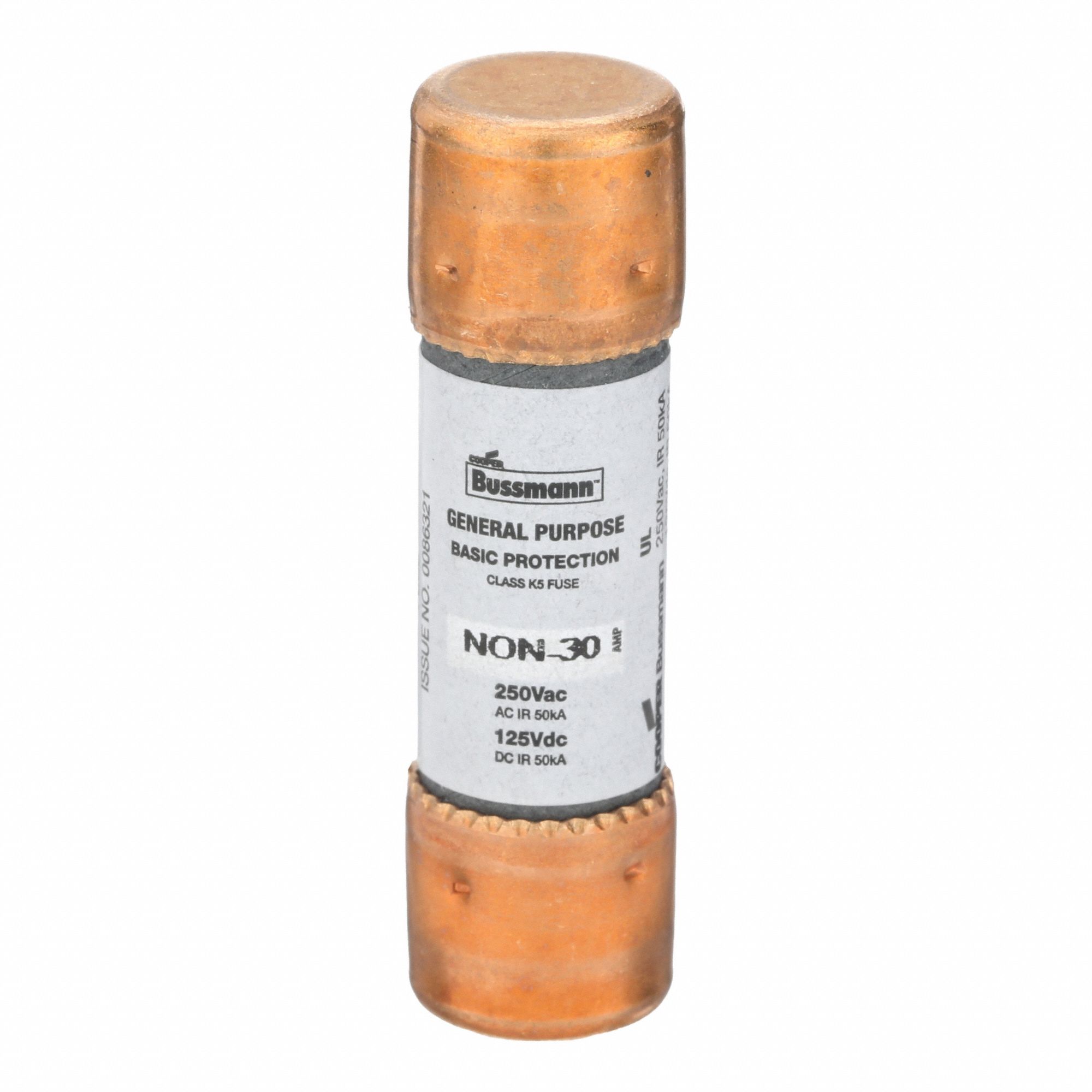 Fuse: Class K5, NON Series, Fast-Acting, 30 A, 250 V AC, 125 V DC, Non-Indicating