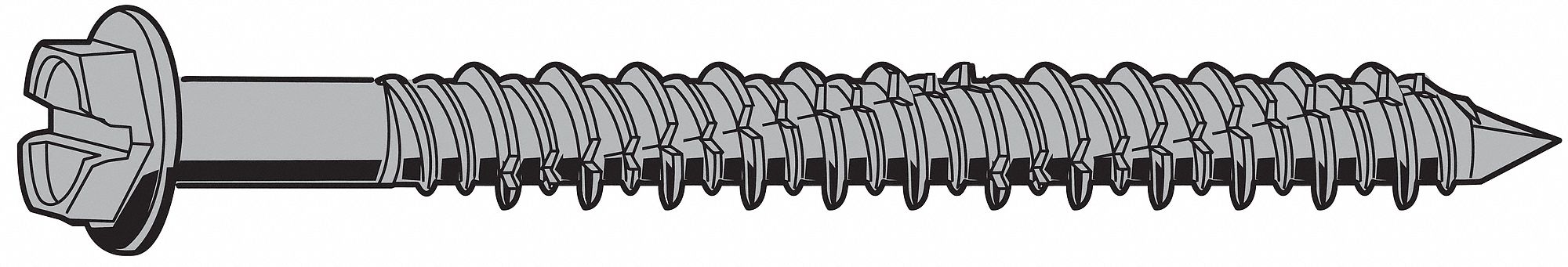CONCRETE ANCHOR SCREW, 3¼ IN OVERALL L, ¼ IN DIA, STEEL, BLUE RUSPERT, 100 PK