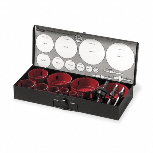 MORSE Electricians Hole Saw Kit, BiMetal Tooth Material, Impact Rated