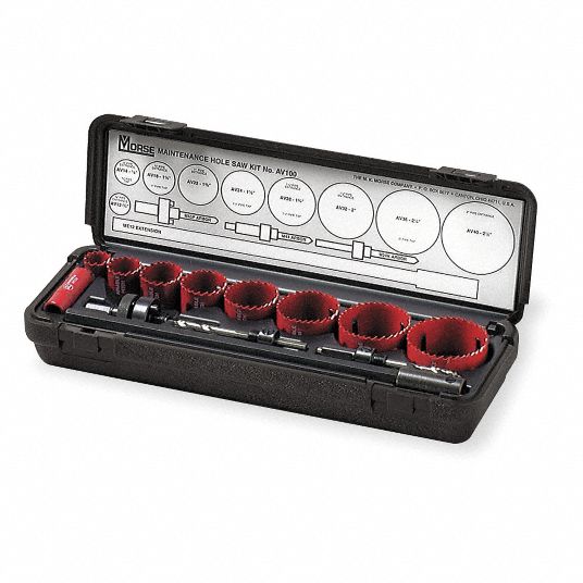 Maintenance Hole Saw Kit Bi Metal Tooth Material Impact Rated No