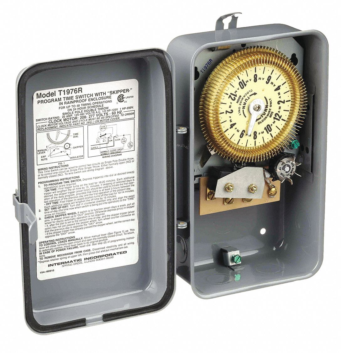 INTERMATIC ELECTROMECHANICAL TIMER,208 TO 277VAC - Electromechanical ...