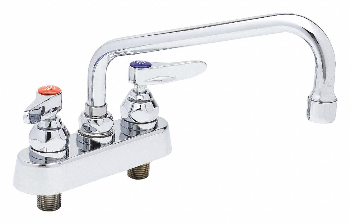 LOW ARC KITCHEN/BATHROOM FAUCET: T&S, CHROME FINISH, 2.2 GPM FLOW RATE, 8 IN SPOUT LG