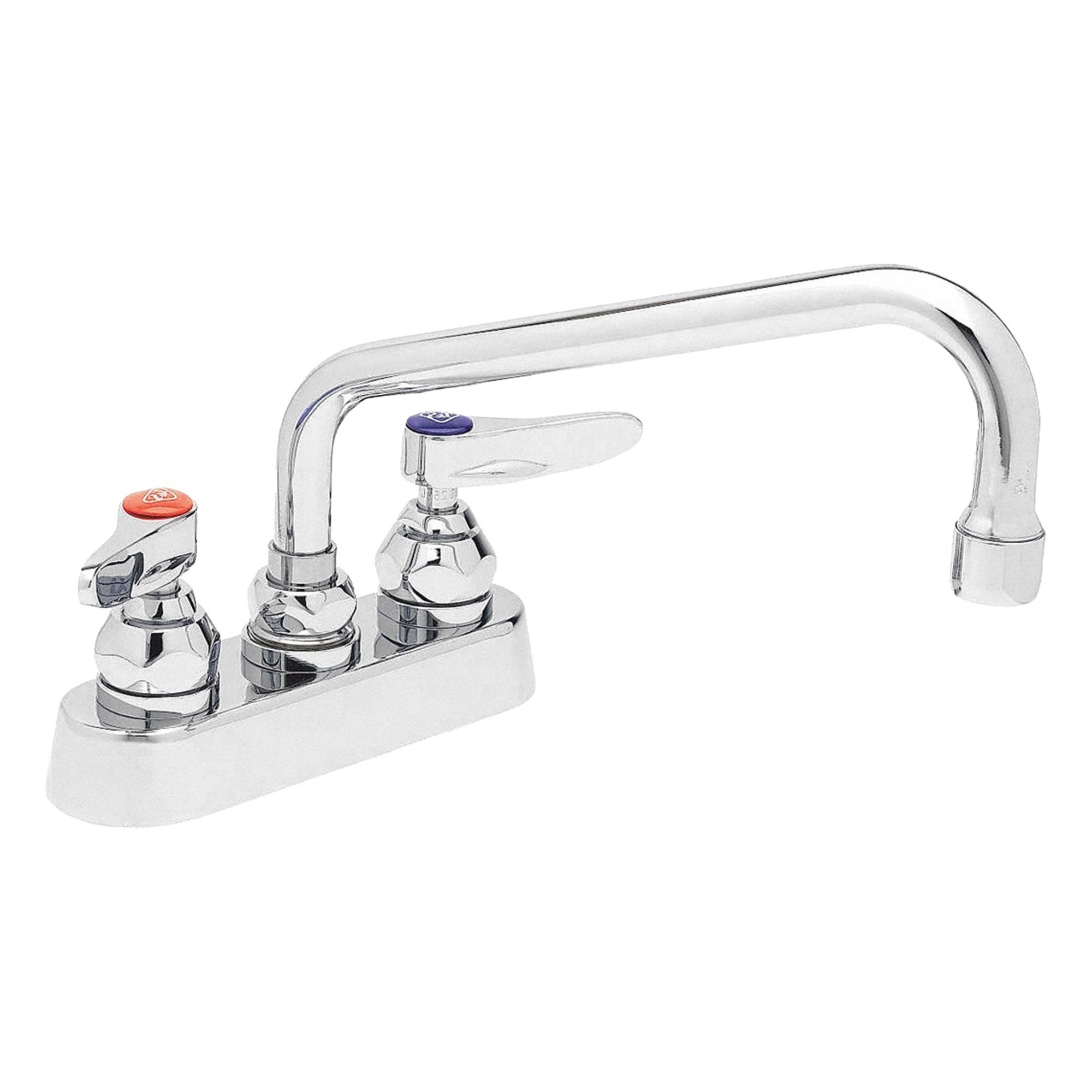 Low Arc Kitchen/Bathroom Faucet: Brass, Centerset, Deck, 2 Mounting Holes, Chrome, Lever