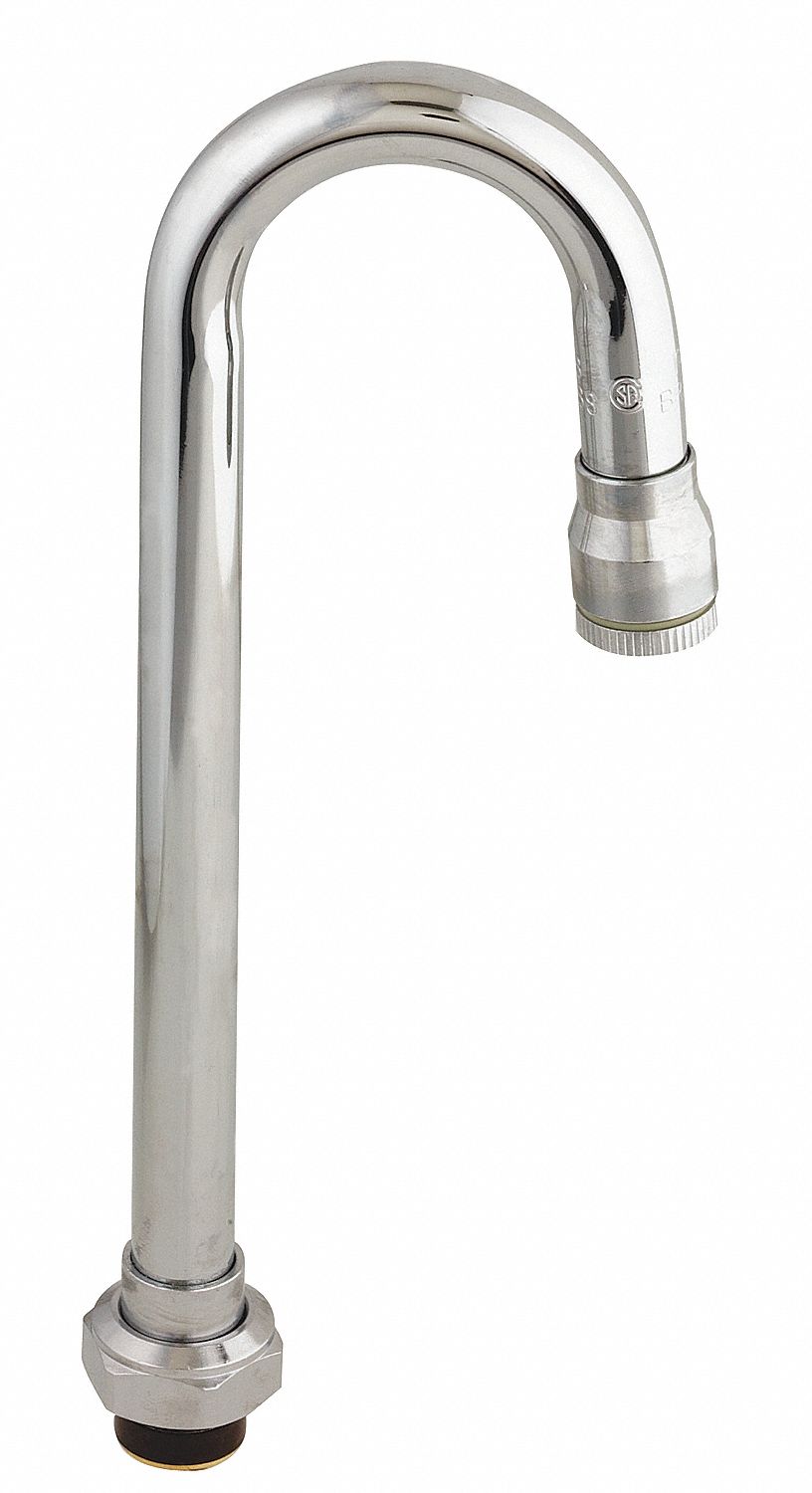 Gooseneck Faucet Spout, Fits T&S Brass Brand, Spout 4XKL6132X Grainger