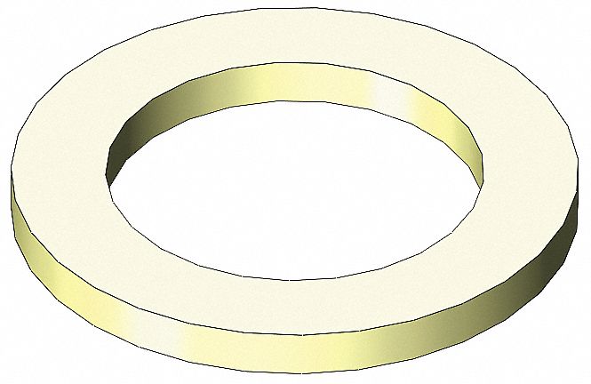 Coupling Nut Washer: T&S Brass, Rubber, Rubber, Faucet, 1/8 in Overall Ht, Washer