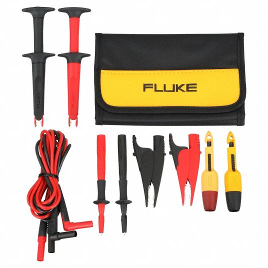FLUKE, Alligator Clip/Probe, Std Shrouded Banana Plug, Test Lead Kit