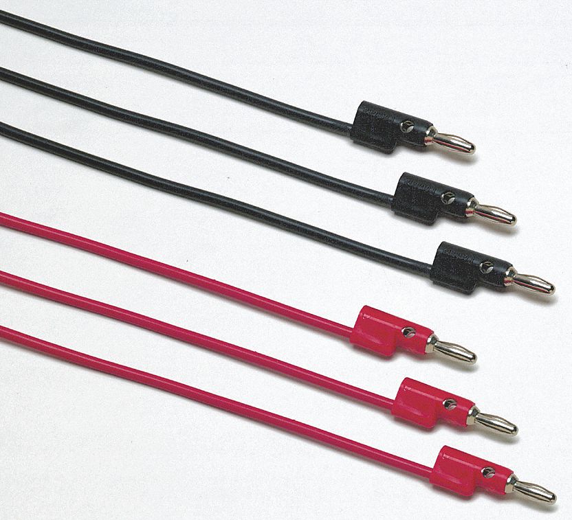 Stackable 4mm Banana Plugs, 24 in_36 in_48 in Lg (In.), Banana to Banana Plug Test Lead Set - 4XKX2|TL935 - Grainger