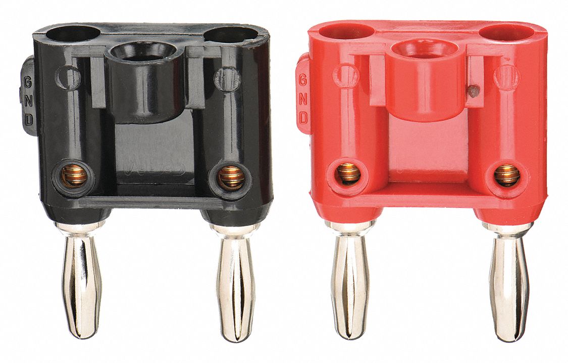 60 V Max Volt, Nickel Plated, Double Banana Plug Kit 4XKY2BP980