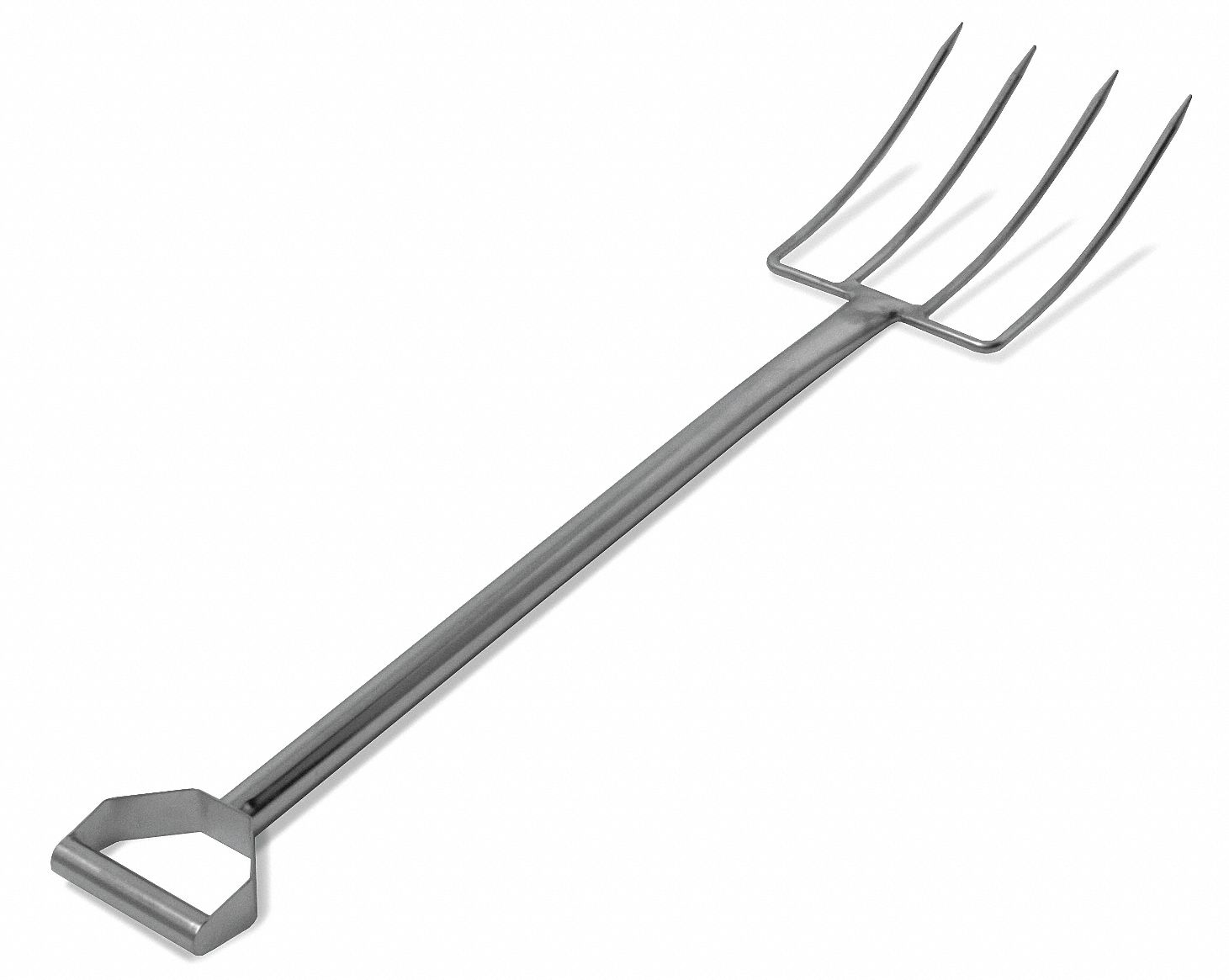 Standard Fork: 4 Tines, 12 in Tine Lg, 32 in Handle Lg, FDA Compliant, NSF Certified
