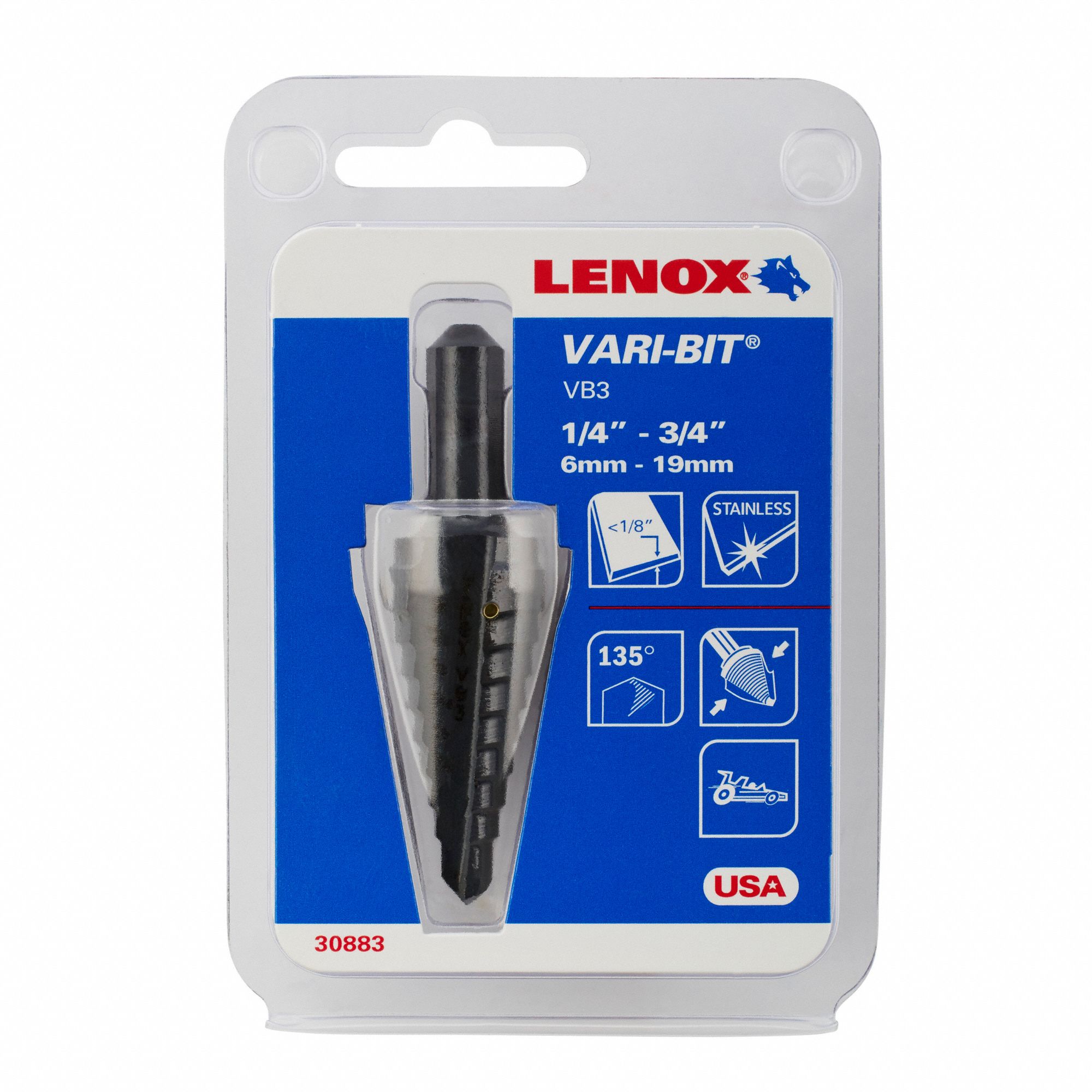 LENOX Step Drill Bit, HSS, 9 Sizes, 1/43/4 In. 4XL2430883VB3 Grainger