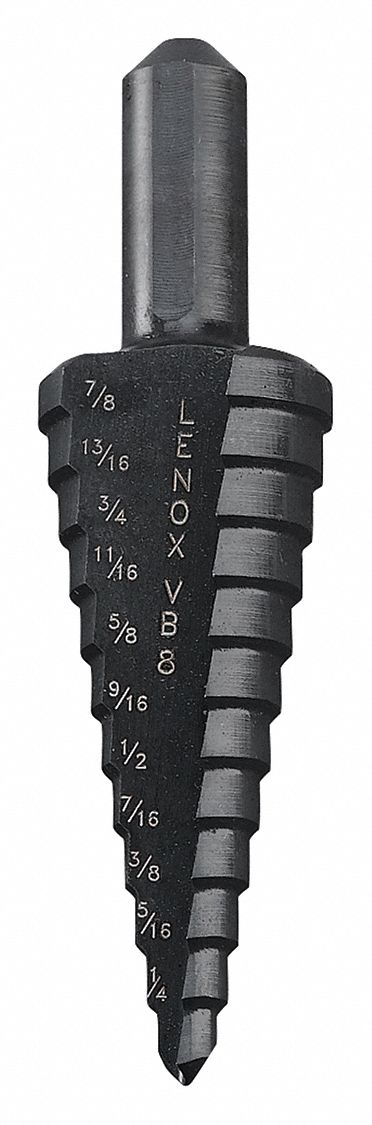 LENOX Broca Escalonada de Acero de Alta Velocidad 3/16 a 7/8 - Brocas  Escalonadas - 4XL30