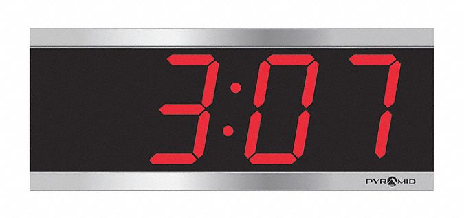 Synchronized Digital Clock: Radio Freq Synchronization, 4 1/2 in Ht, 11 1/8 in Wd, 4 Digits