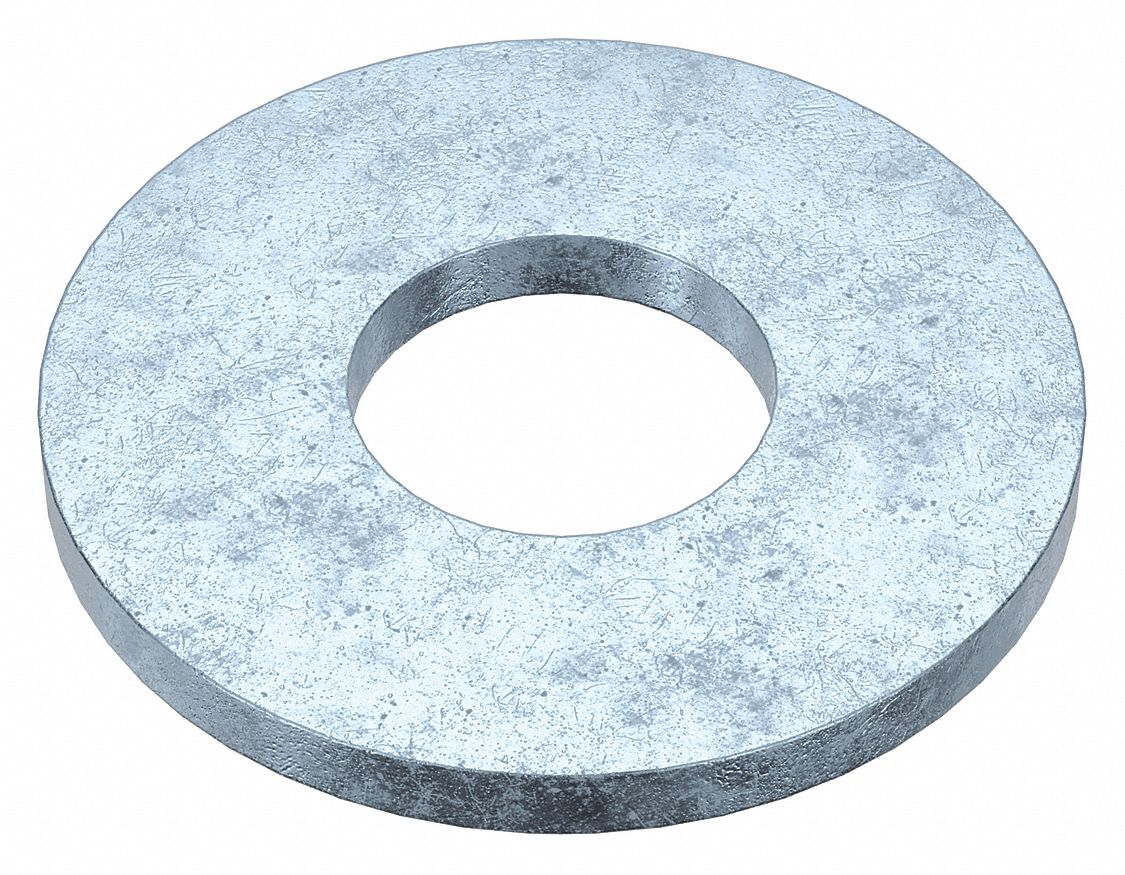 USS Washer: Case Hardened, Zinc Plated, Steel, 1/2 in Screw Sz, 0.563 in In Dia, 1, 300 PK