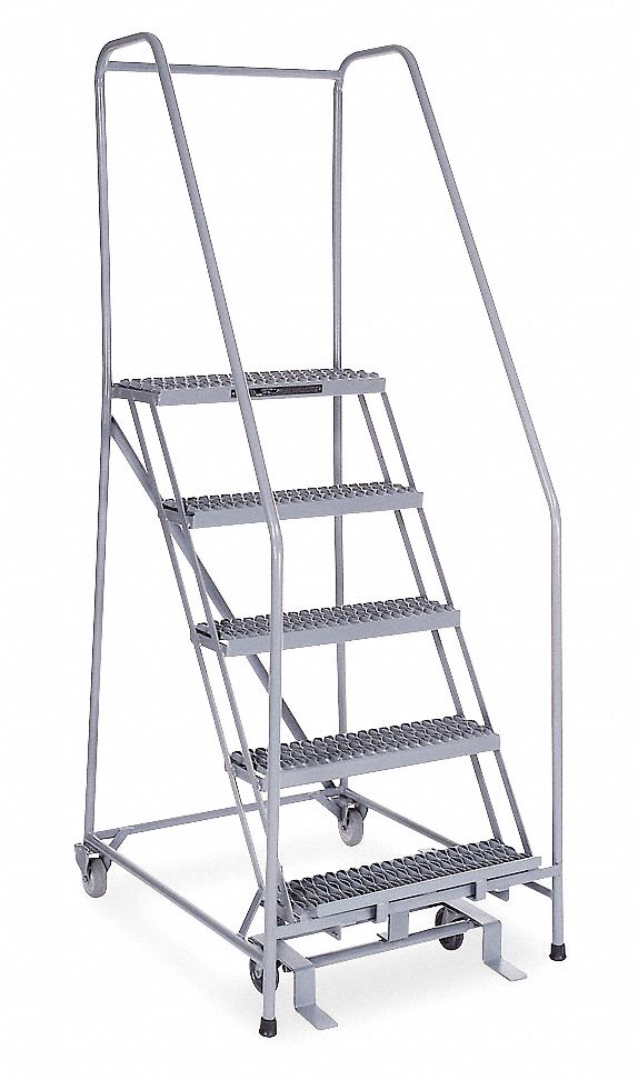 COTTERMAN Escalera Rodante Basculante, 80 de Altura, 5 Peldaños,  Capacidad: 450 lb. - Escaleras Rodantes - 20Z376