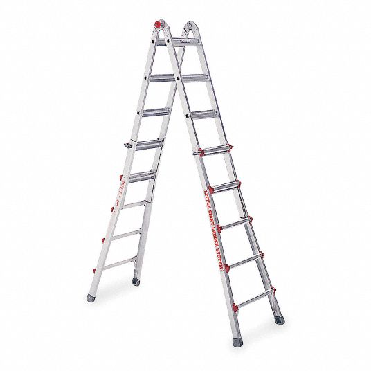 LITTLE GIANT 26 ft Aluminum Multipurpose Ladder, 300 lb Load Capacity ...