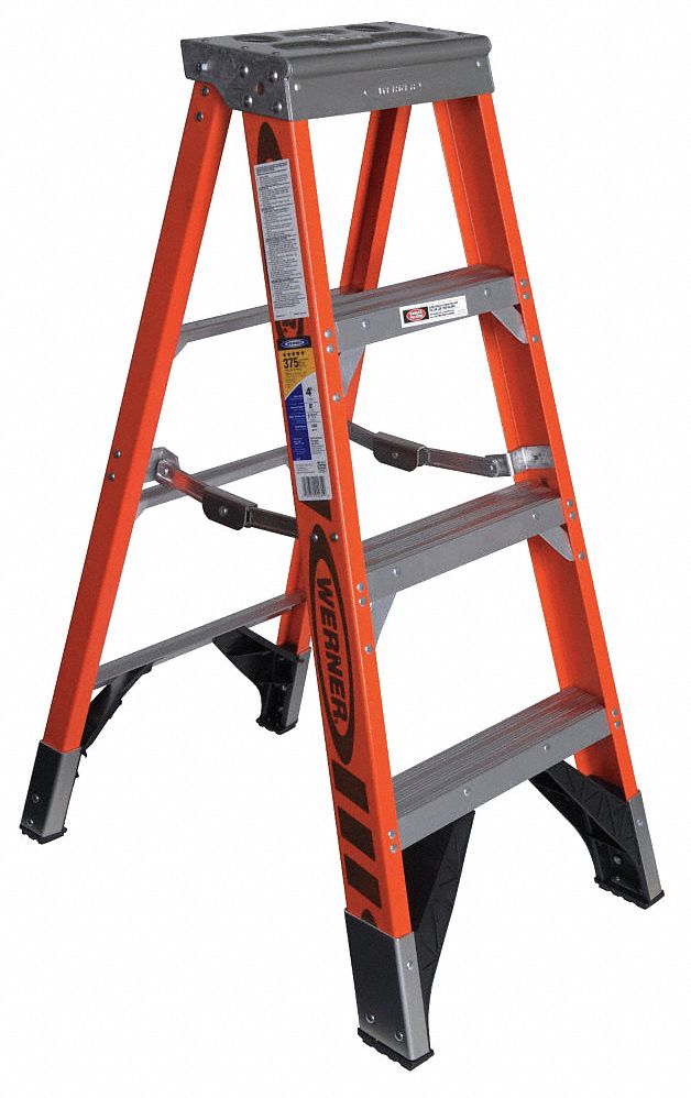 STEPLADDER,FIBERGLASS,4 FT. H,375 LB CAP