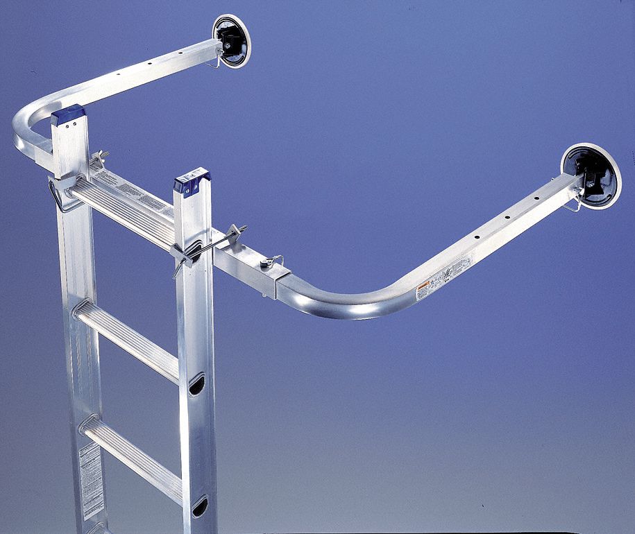 1 Pair Ladder Stabilizer Standoff Brackets with Foam Elbows and  Anti-Shedding Device (Silver)
