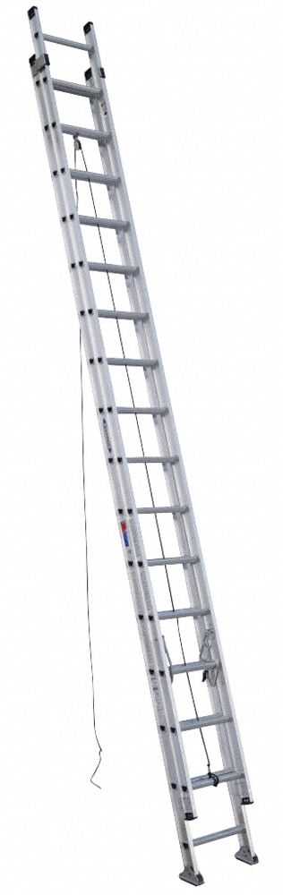 EXTENSION LADDER, 32 FT LADDER SIZE, ALUMINUM, 300 LB LOAD CAPACITY, 67 LB W, 2 SECTIONS
