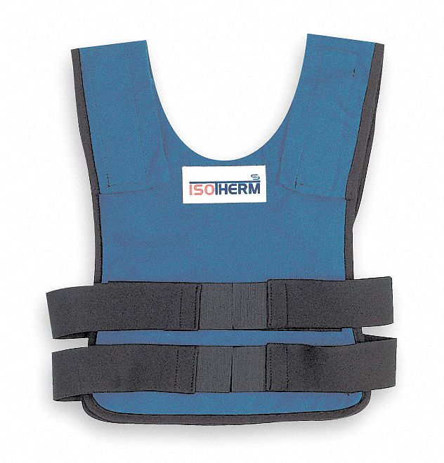 COOLING VEST, BL, XL, PROBAN TREATED COTTON, COLD PACK INSERTS, UP TO 4 HR, HOOK & LOOP