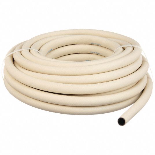 Washdown Hose: 1/2 in Hose Inside Dia., 300 psi, -40° to 205°F, White, 50  ft Hose Lg