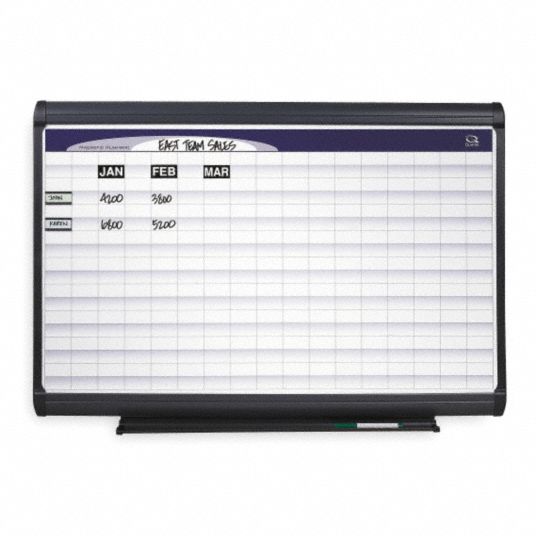 QUARTET, Porcelain, 48 in Dry Erase Ht, Planning Board 4XT55PP1264