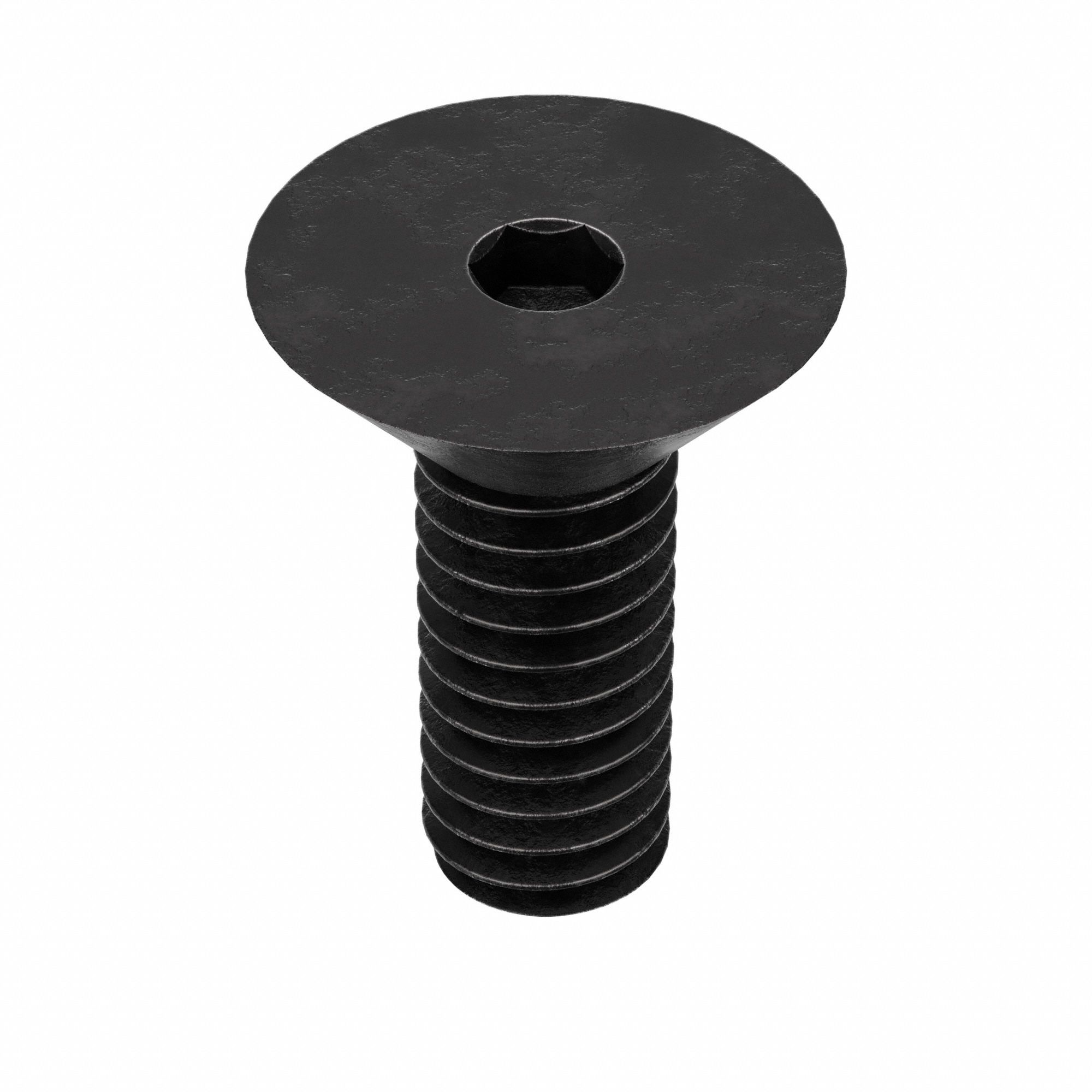 Socket Flat Head Screw: #8-32 Thread Size, 3/8 in Lg, Flat, Black Oxide, Alloy Steel, 100 PK
