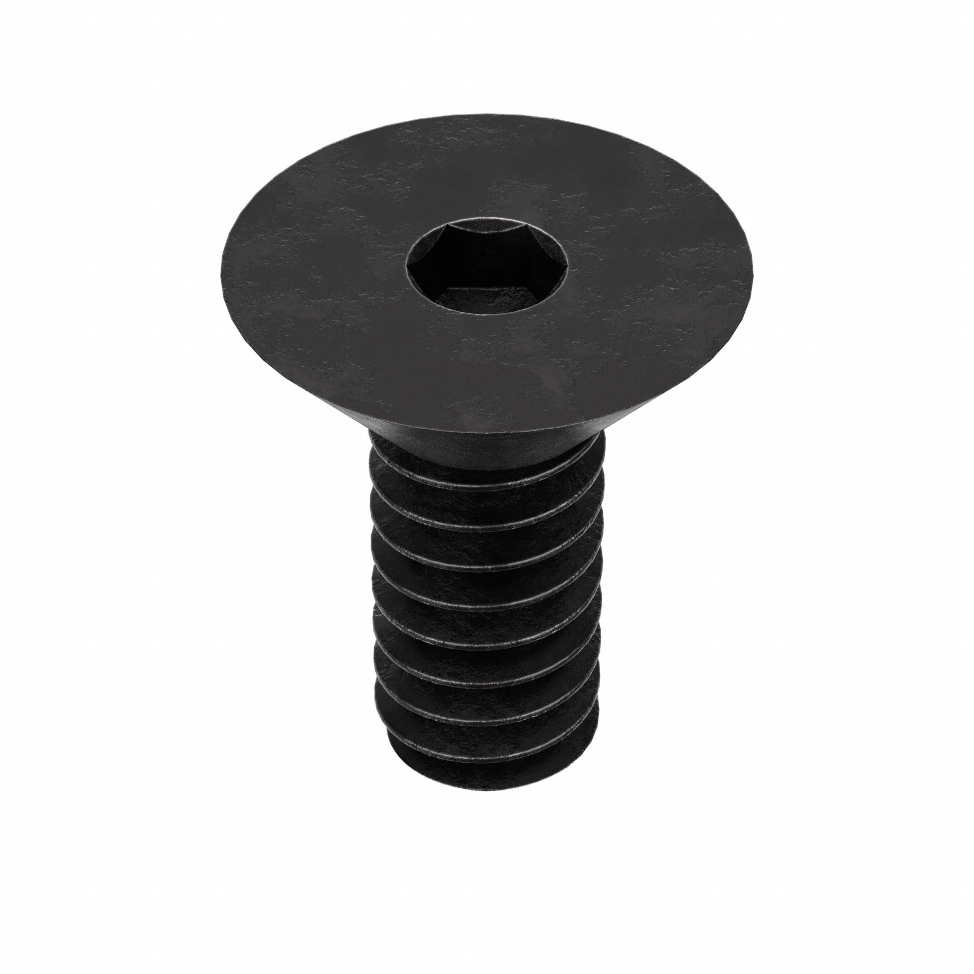 Socket Flat Head Screw: #10-24 Thread Size, 3/8 in Lg, Flat, Black Oxide, Alloy Steel, 100 PK