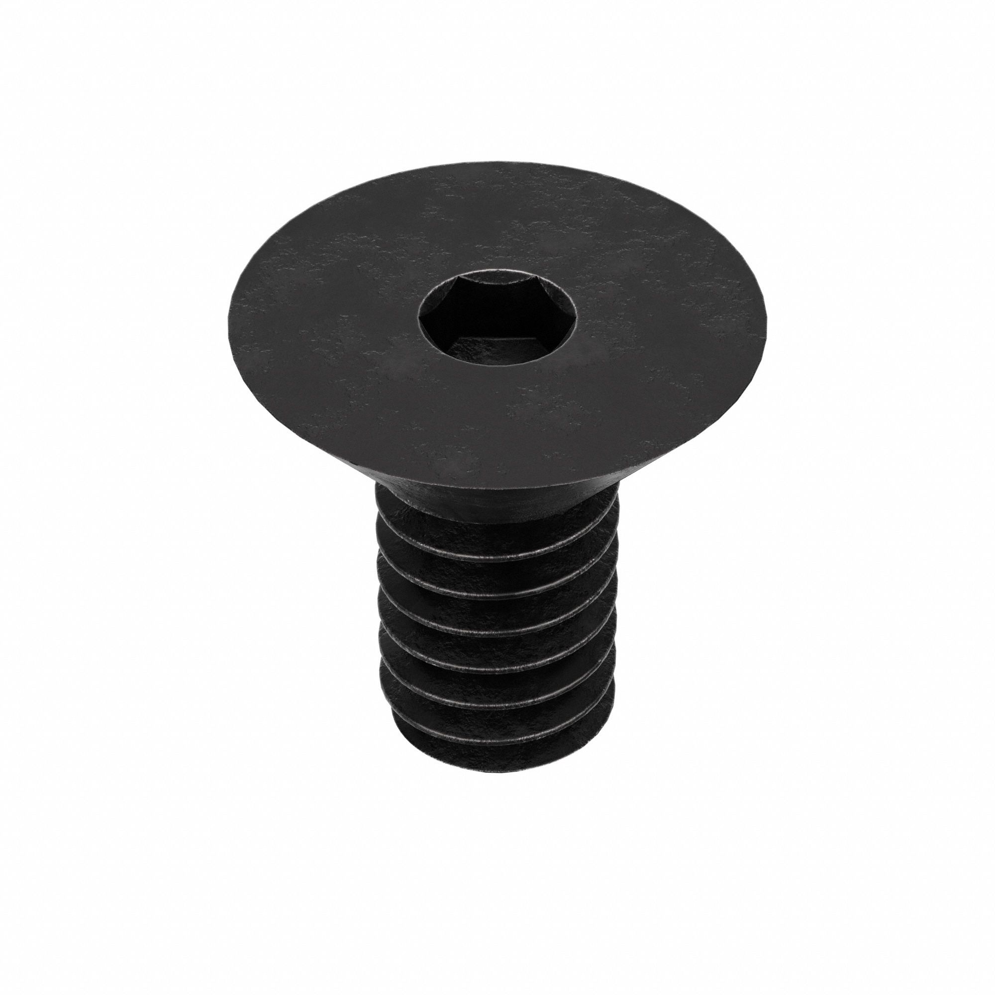 SOCKET FLAT HEAD SCREW, ¼"-20 THREAD SIZE, ⅜ IN L, FLAT, BLACK OXIDE, STEEL, UNC, 100 PK