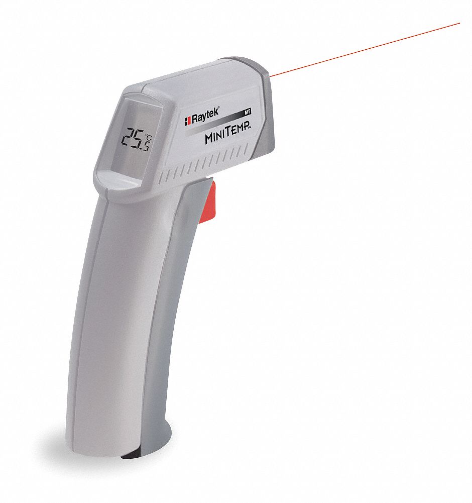 Infrared Thermometer: 0° to 750°, 1 in @ 8 in Focus, Fixed 0.95, Single Dot