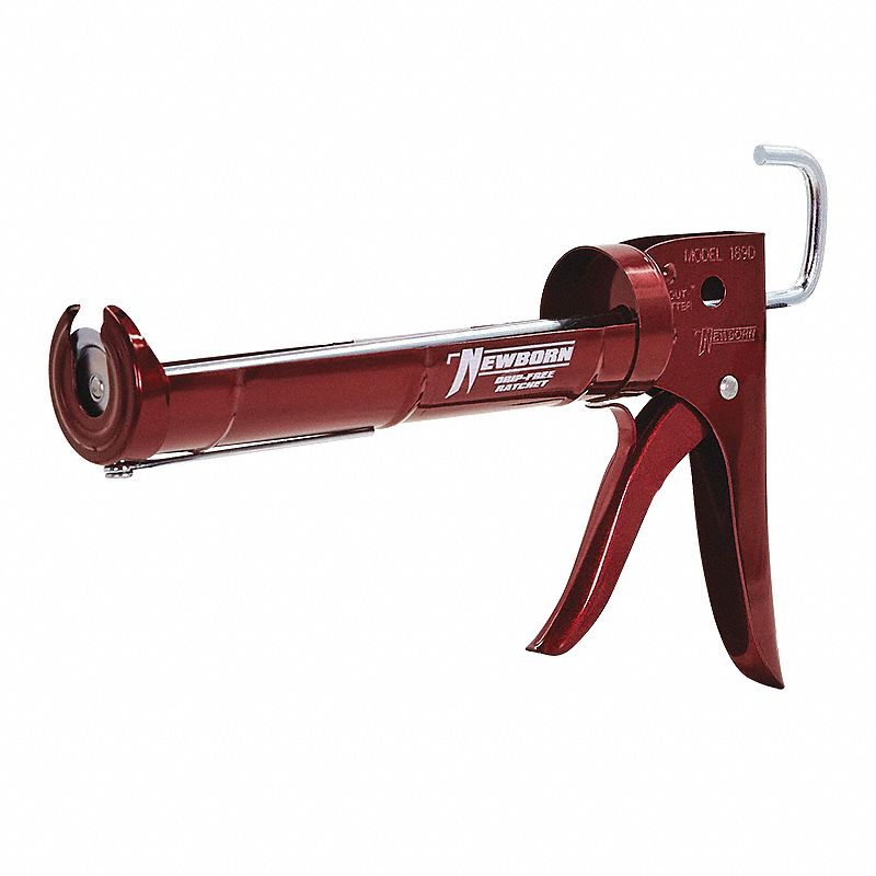 NEWBORN Caulk Gun: Drip Free with Ladder Hook and Finger Guard Red 1/