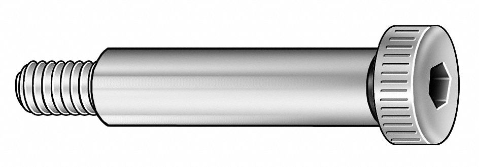 Shoulder Screw: 10 mm Shoulder Dia., 30 mm Shoulder Lg, M8x1.25mm Thread Size, Alloy Steel, 50 PK