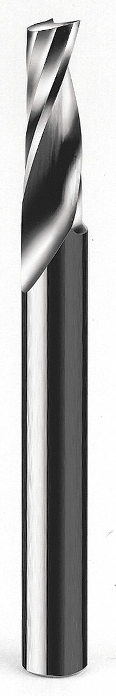 Solid Router Bit: Spiral O-Flute Upcut, 2 mm Cutter Dia, 8 mm LOC