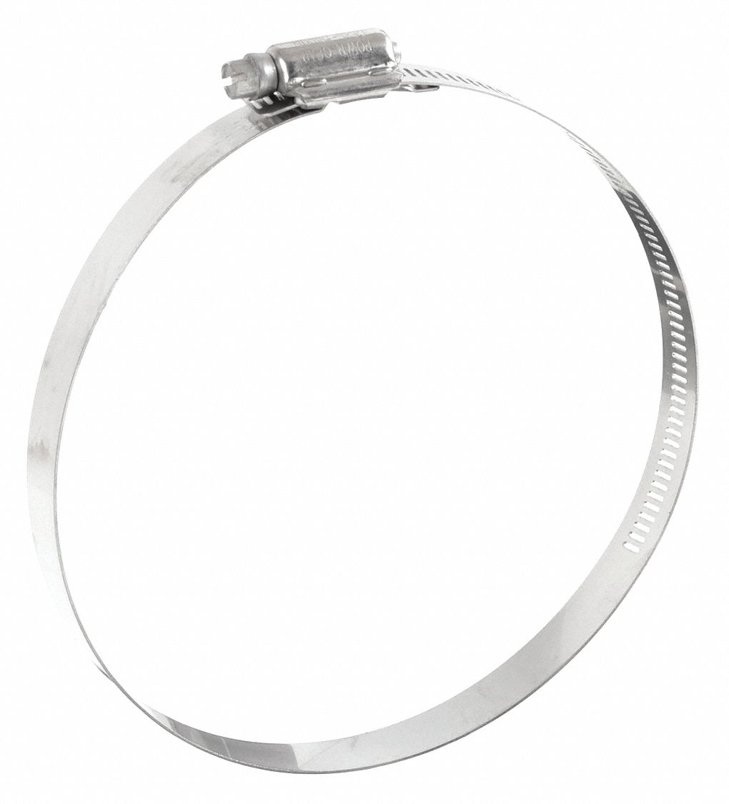 WORM GEAR HOSE CLAMP, 304 STAINLESS STEEL, LINED BAND, 6 IN TO 9⅛ IN DIA, SAE # 912, 5 PK