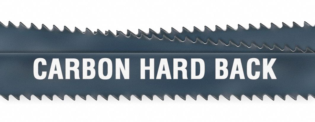 Band Saw Blade: Carbon Steel, 10 ft 5 in, Hard Back, Aluminum/Plastic/Plywood/Soft Metal/Wood