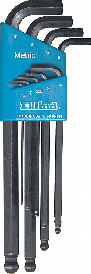 Hex Key Set: 6 - 10 Pieces, Stubby-Ball-Hex-L Long, L, Metric, Single Ball End, Short, Holder