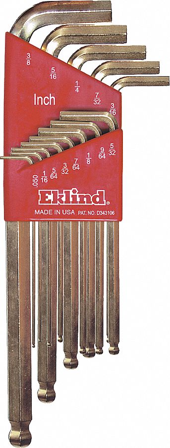 BALL END HEX KEY SET,13 PCS,L SHAPE