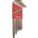 HEX KEY SET, SAE, LONG, 13 PIECES, PLASTIC HOLDER, GOLD PLATED, 2 TIPS, BALL END