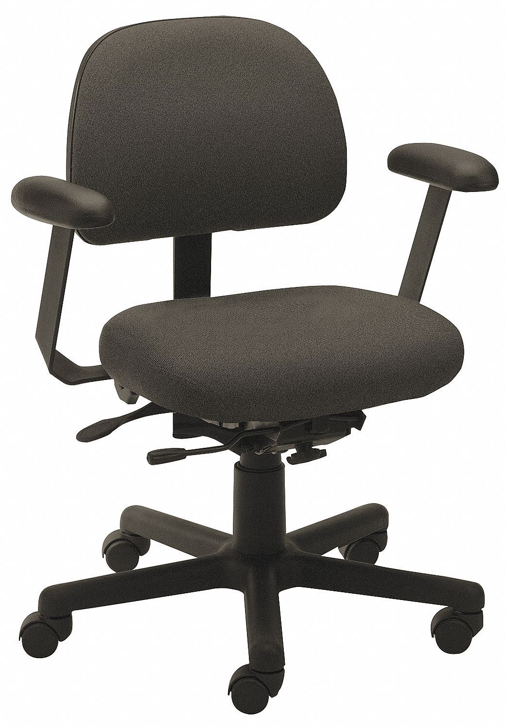 CRAMER Desk Chair, Desk Chair, Black, Fabric, 16 in to 21 in Nominal Seat Height Range - 4YCV7 