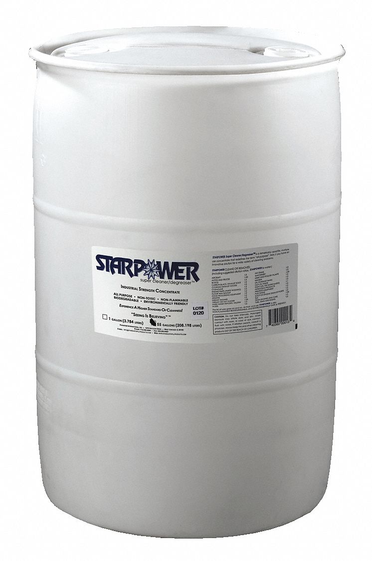 Cleaner/Degreaser: Water Based, Drum, 55 gal Container Size, Concentrated